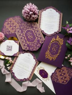 Premium Muslim Padded Wedding Invitation Cards